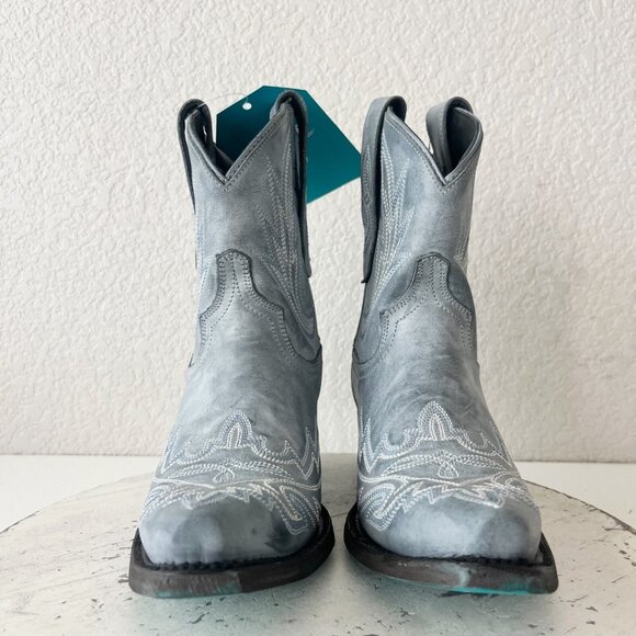 Lane LEXINGTON Womens Cowboy Bootie 6 Blue Western Cowgirl Short Boots Snip Toe - Picture 5 of 11